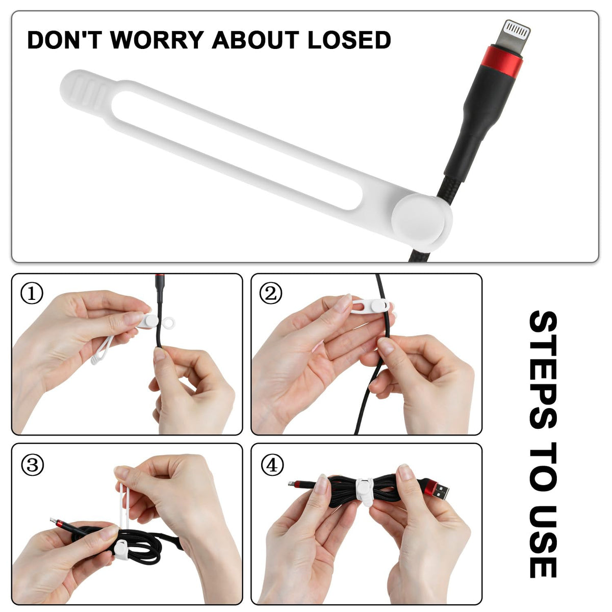 Silicone Cable Ties (16 Count)