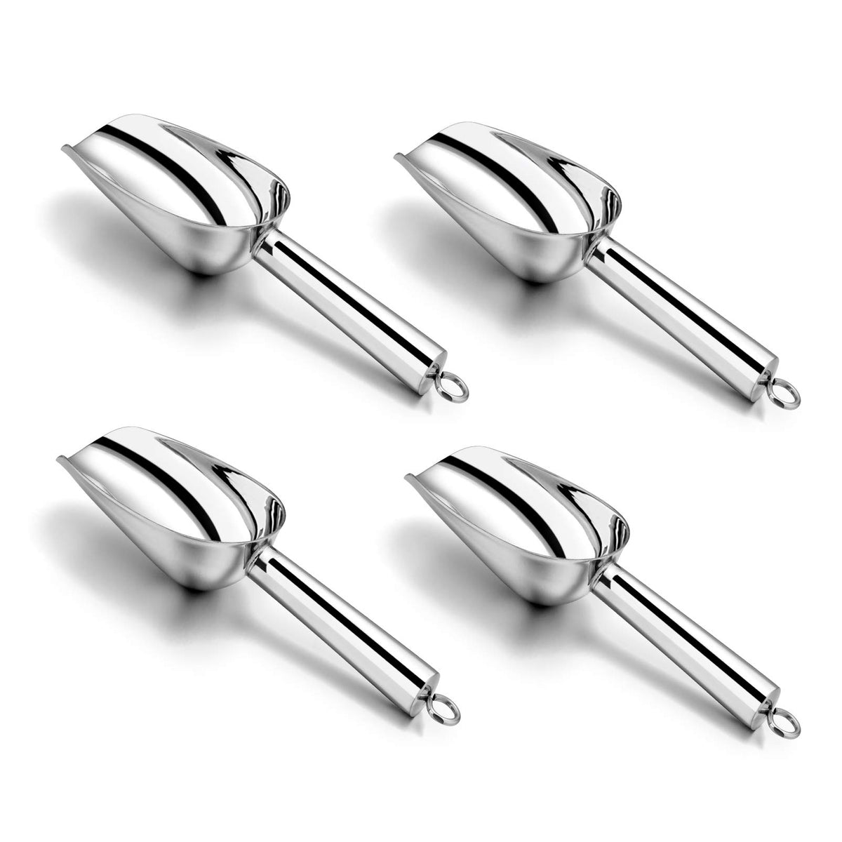 3 Ounce Mini Canister Scoop Stainless Steel Set of 4 (4 Count)