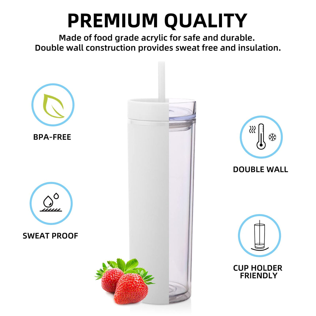 20oz Plastic Skinny Tumbler