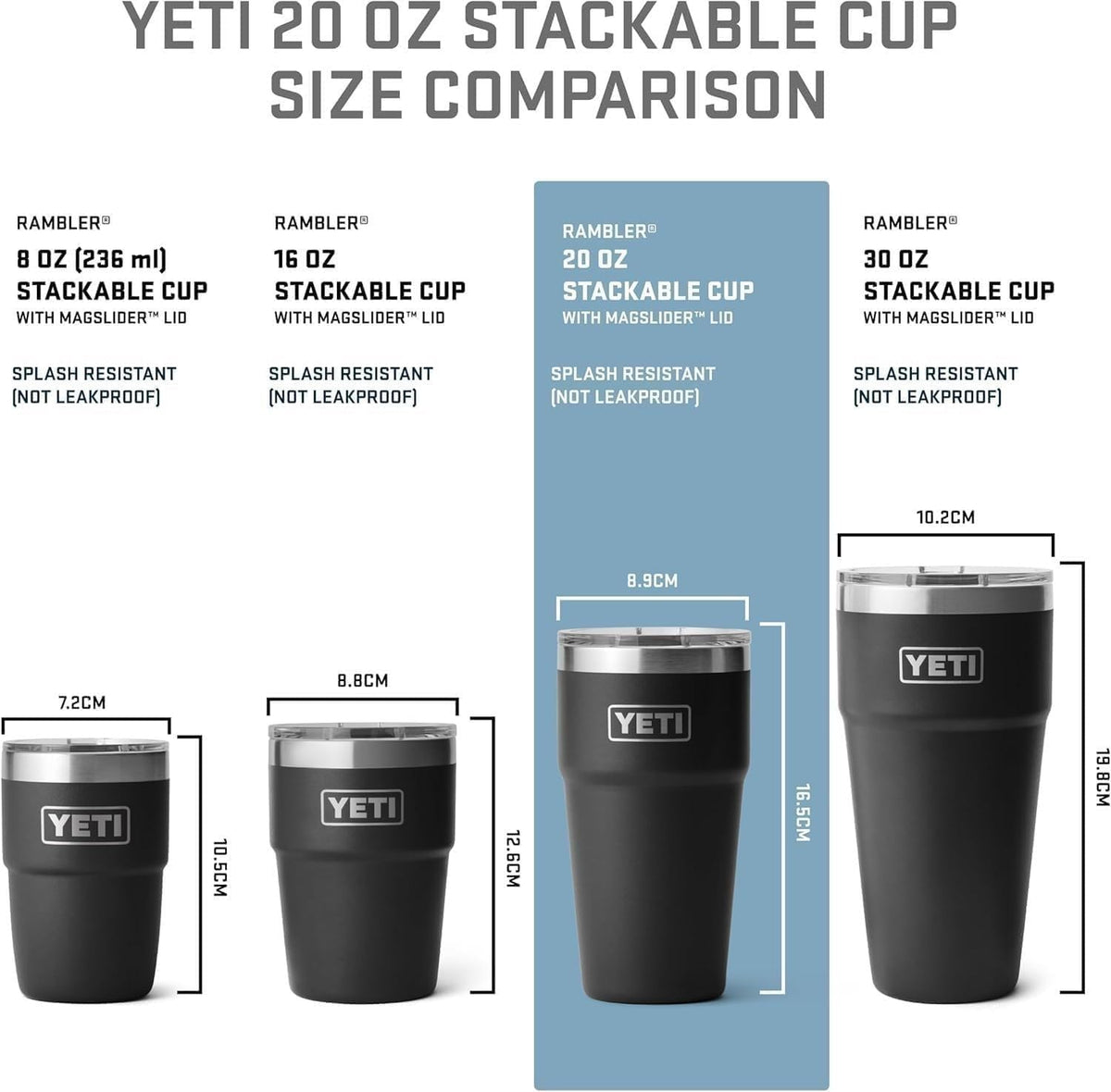 Rambler Cup Vacuum Insulated Stainless Steel Stackable Cup with Magslider Lid