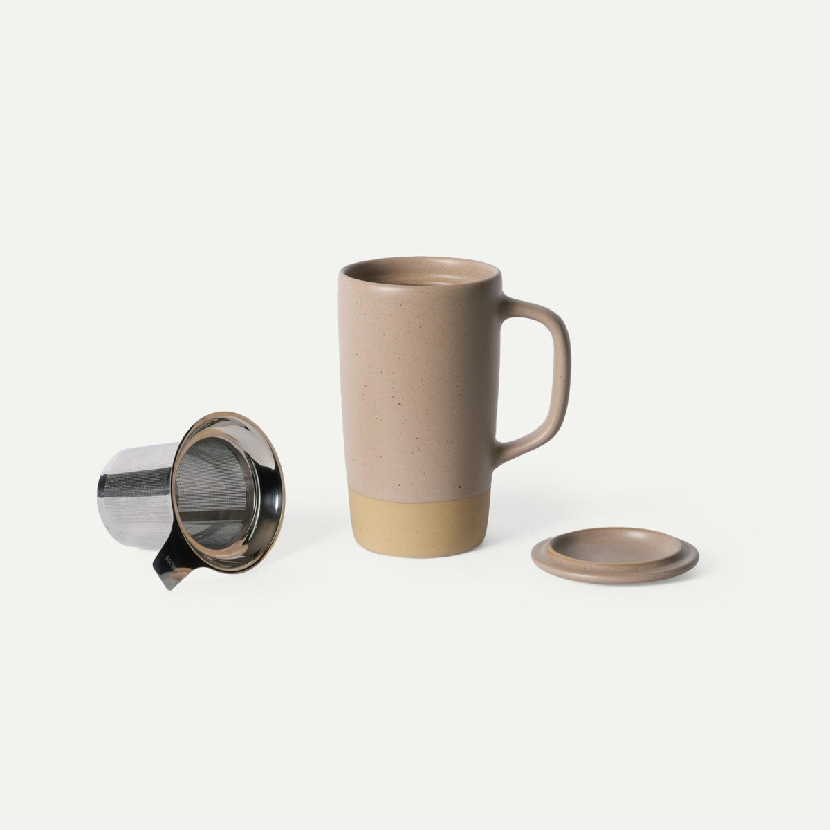 Mora Ceramics Large Tea Mug with Loose Leaf Infuser and Ceramic Lid
