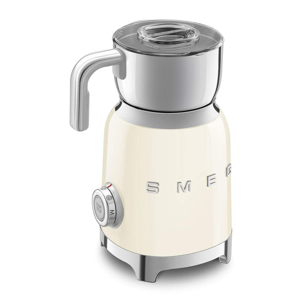 Retro 50's Style Milk Frother with 2 Disks 6 Preset Programs Hot or Cold Frothing and Induction Heating