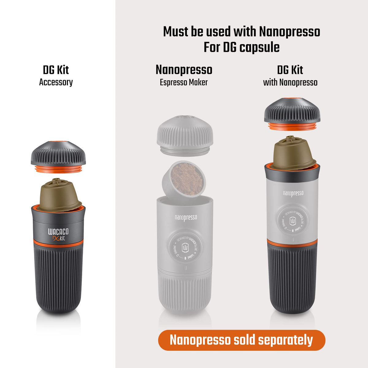 DG Kit Accessory for Nanopresso Compatible with DG Coffee Capsules