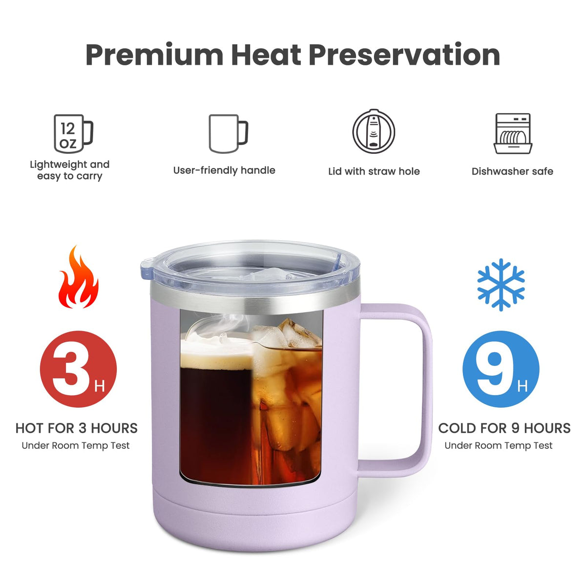 12oz Coffee Mug With Handle 2 Pack Bulk (2 Count)