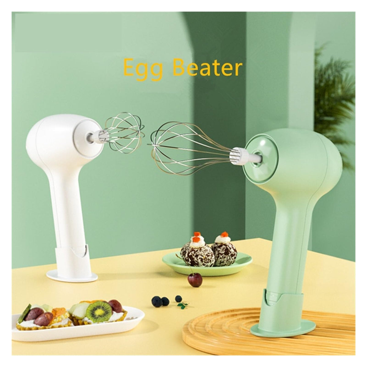 Compatible For Wireless Electric Egg Beater Handheld Mini Multifunctional Milk Frother Cream Coffee Automatic Mixer With Base