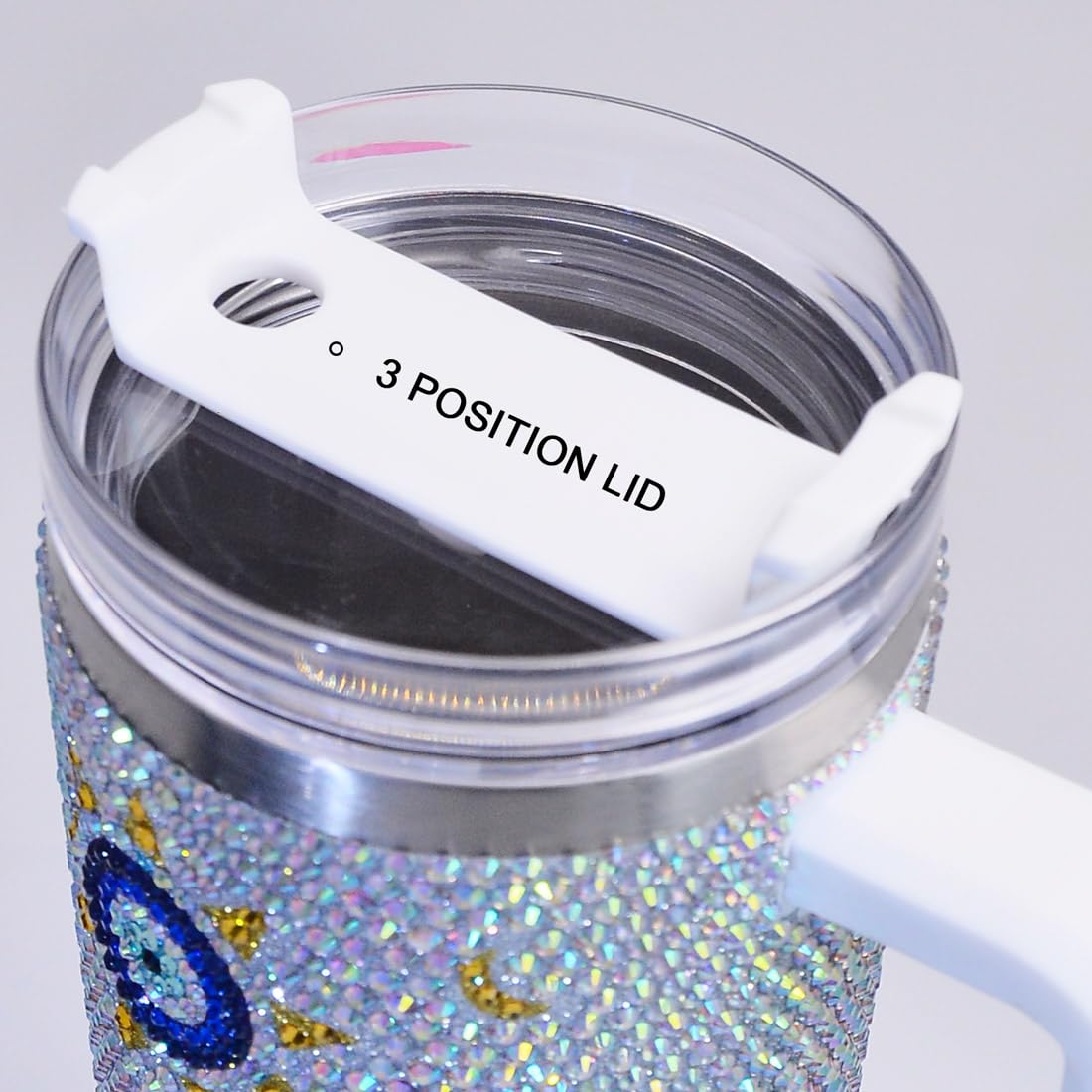 40oz Bling Rhinestone Tumbler with Handle and Straw Glitter Cups