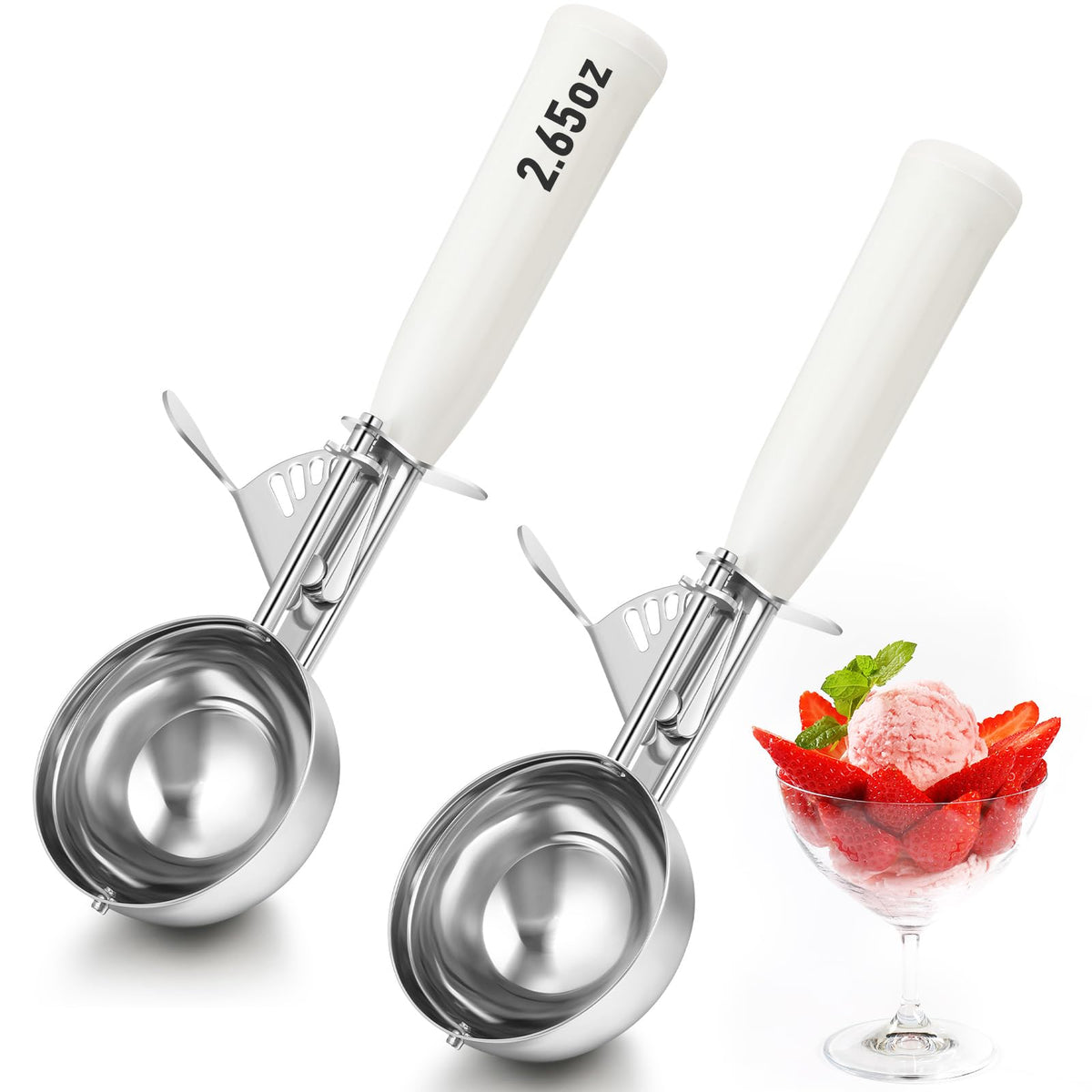 2 Pcs Ice Cream Scooper with Trigger (2 Count)