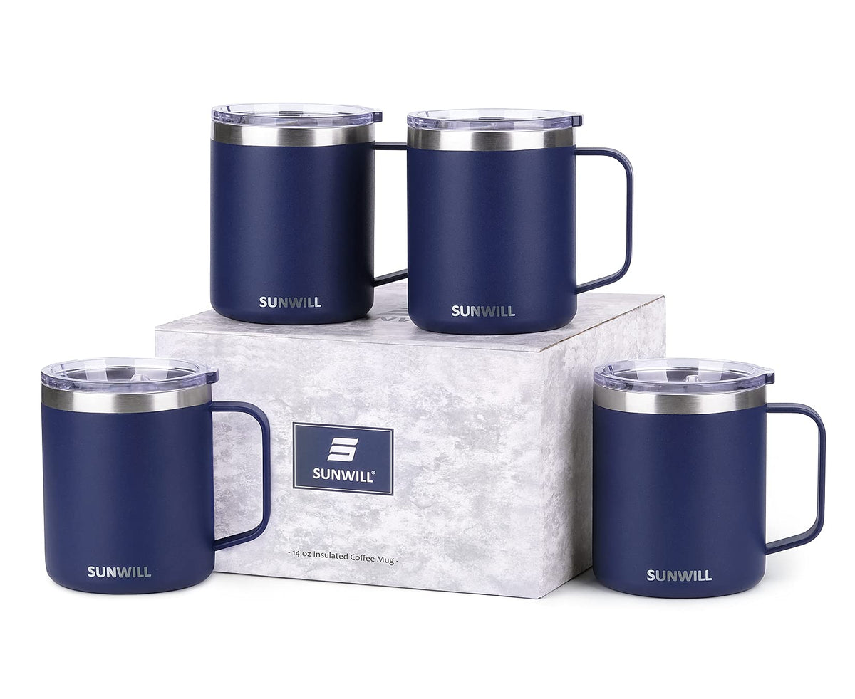 Travel Coffee Mugs Set of 4 (4 Count)