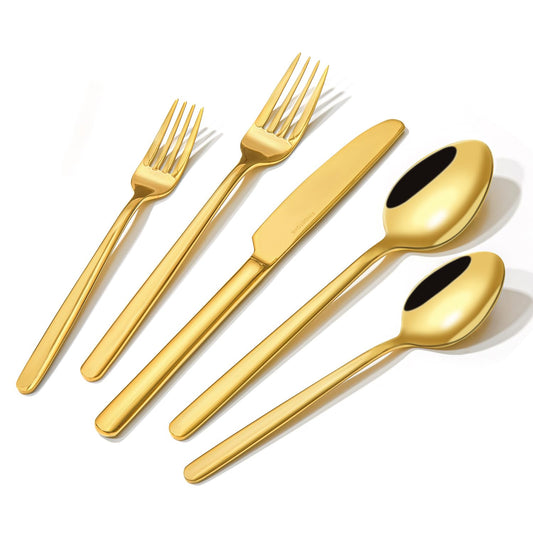 Gold Silverware Set (40 Count)