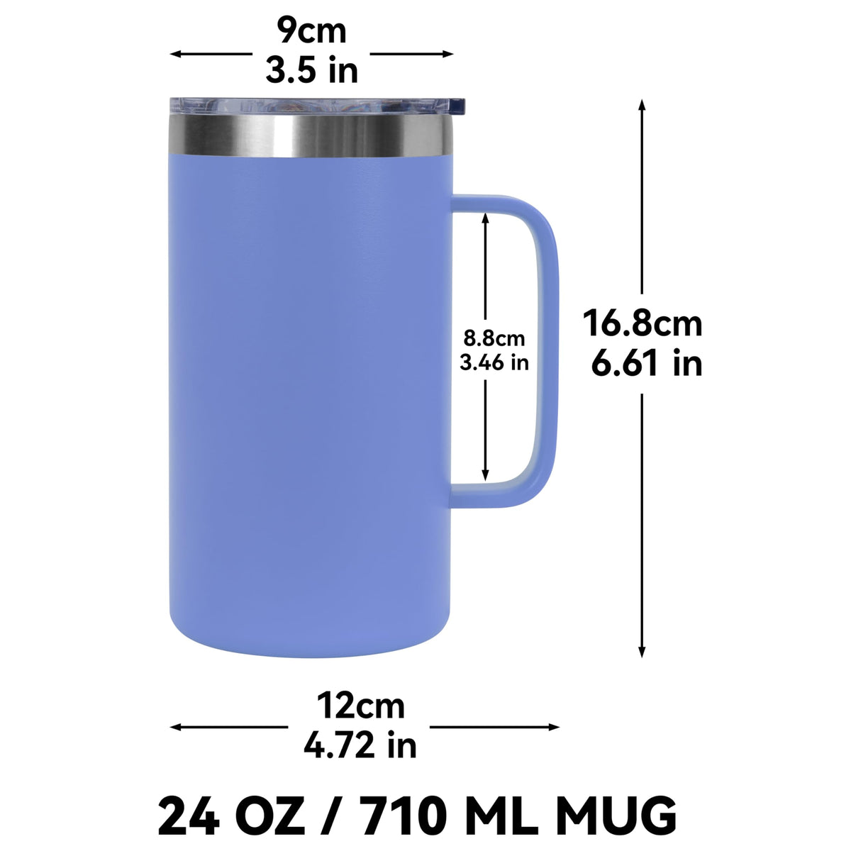 24oz Mug with Handle and Lid