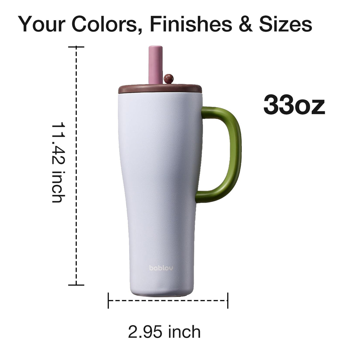 33 oz 316L Stainless Steel Insulated Tumbler with Straw