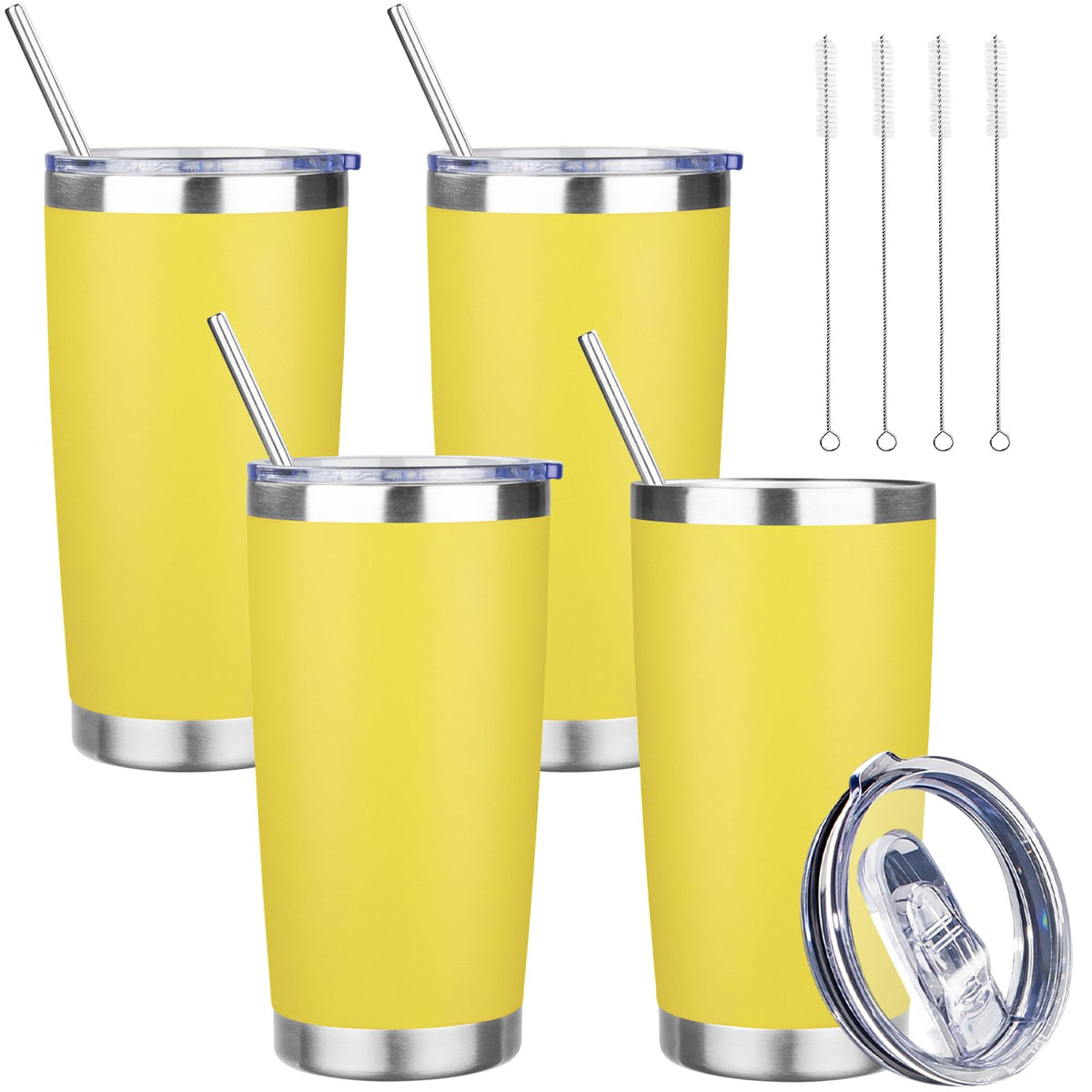 20 oz Tumbler with Lids and Straws (4 Count)