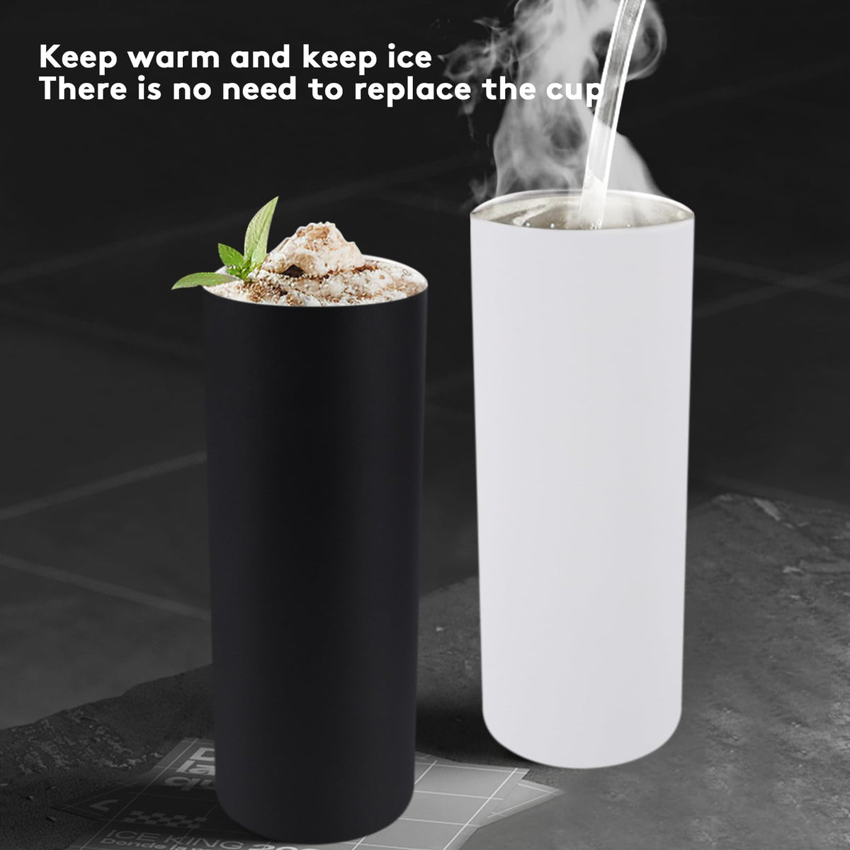 12 Pack Skinny Tumblers with Straws and Lids