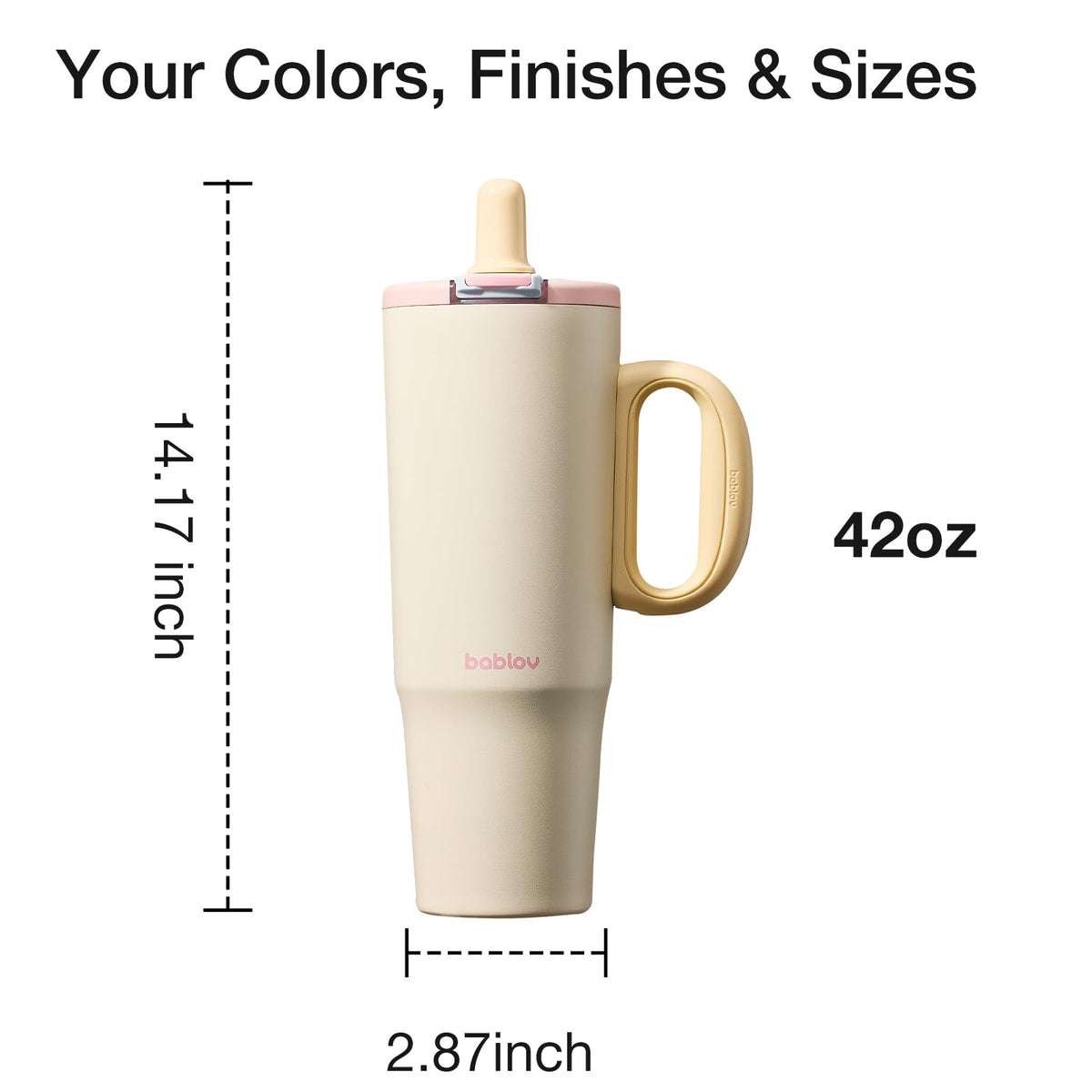 40oz Insulated Tumbler with Straw 316L Stainless Steel Travel Mug