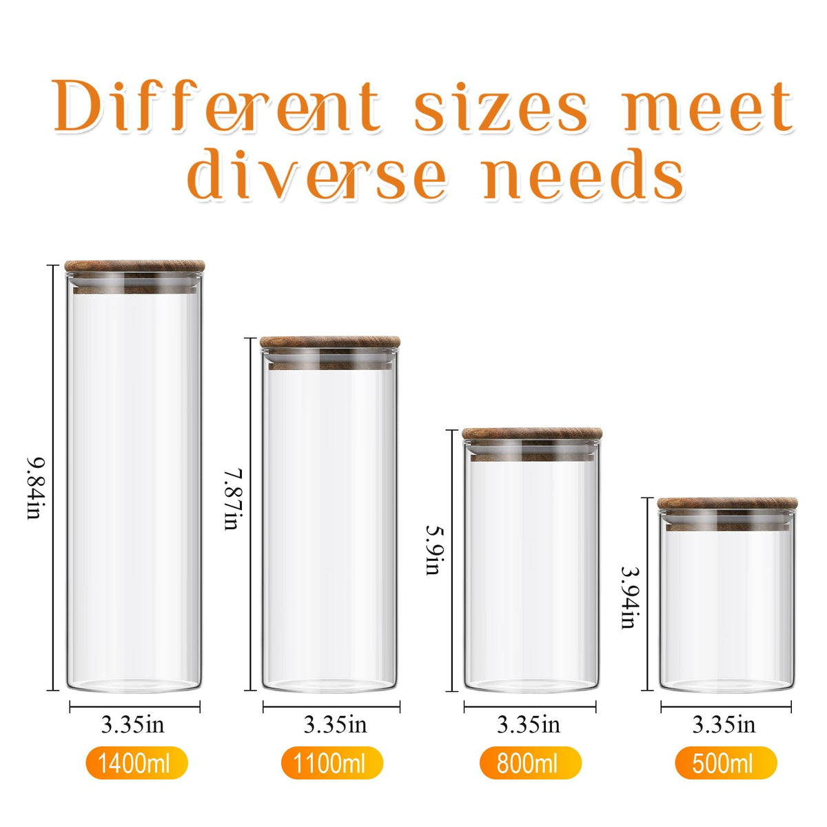 Glass Storage Jars with Wooden Lids (24 Count)
