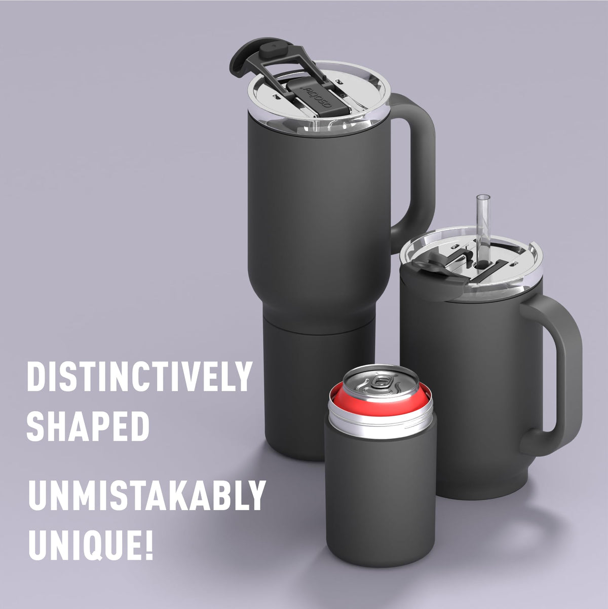 DUPLEX 2-in-1 Travel Mug and Beer Can Holder Enjoy hot and cold drinks simultaneously -22 oz Hot Coffee or Tea Tumbler with Attached 12 oz Cold Can Holder for Beer or Soda, Black