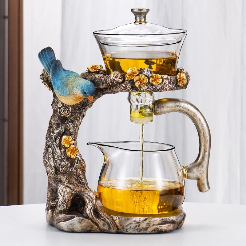 Glass Teapot Set Animal Bird Design Semi