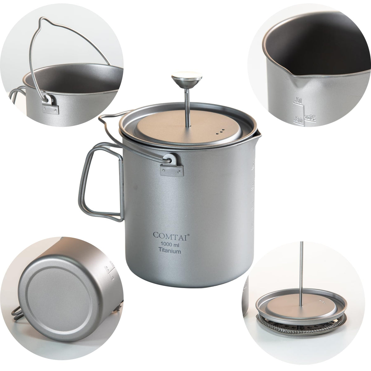 Titanium French Press Pot 1000mL