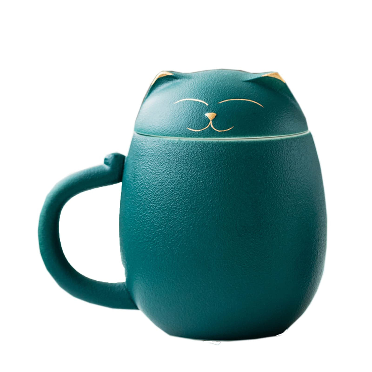 Cat Ceramic Tea Mug with Infuser & Lid Leaf Tea Cup for Home Office