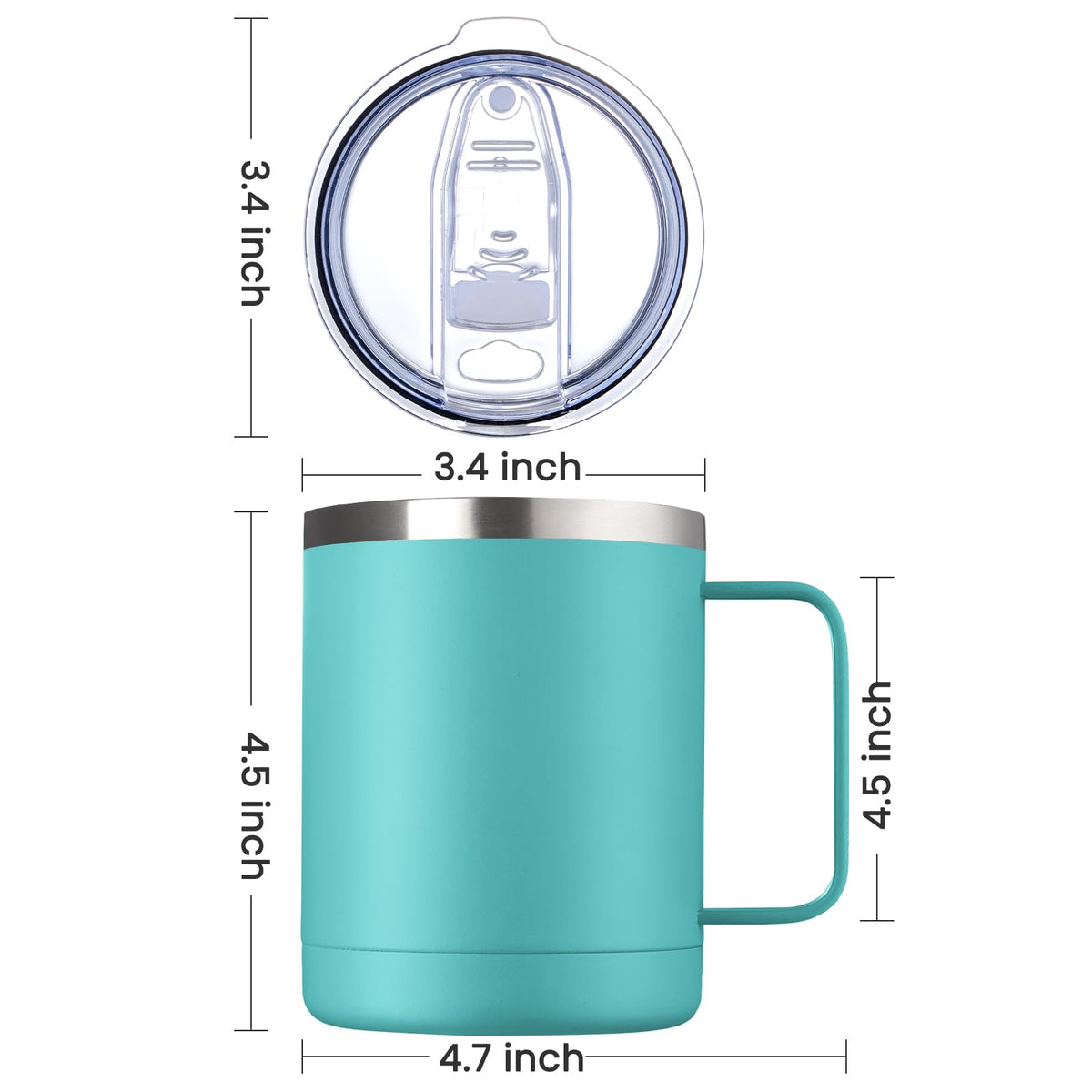 12oz Coffee Mug With Handle 4 Pack Bulk (4 Count)