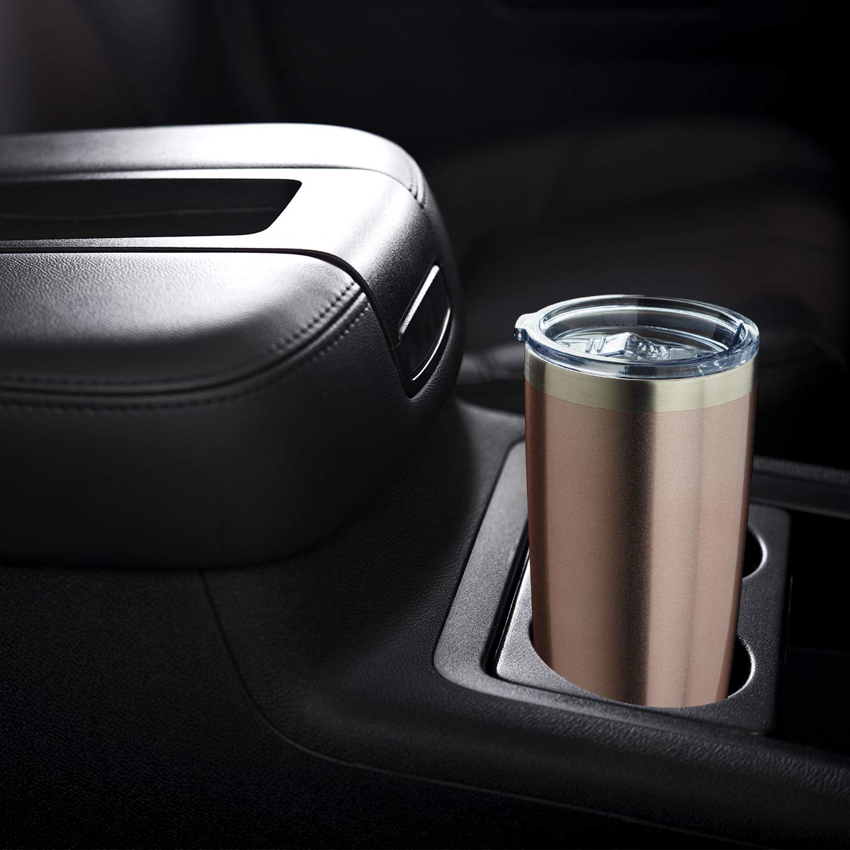 20oz Tumbler with Straw Stainless Steel Insulated Coffee Tumbler Cups Double Wall Vacuum Travel Coffee Mug with Splash Proof Sliding Lid for Hot Cold Drinks (4 Count)