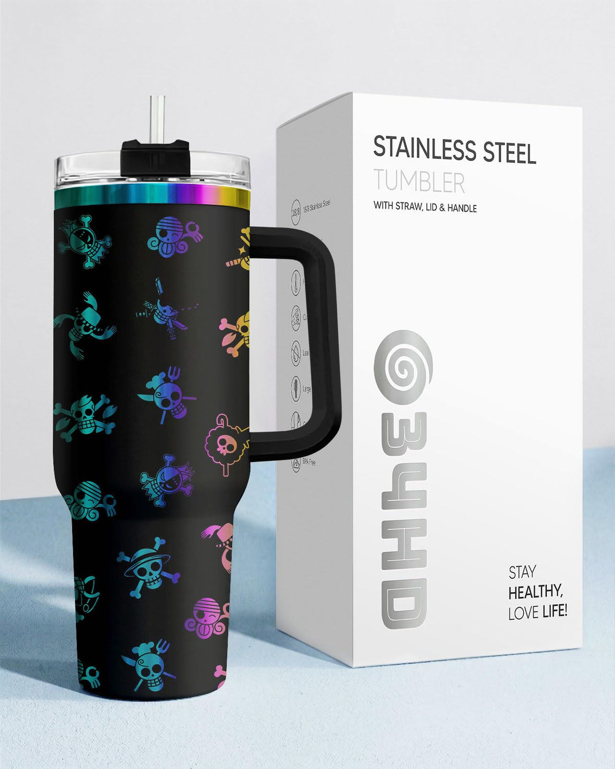 Pirate Skull Hand Anime 40 oz Tumbler with Handle