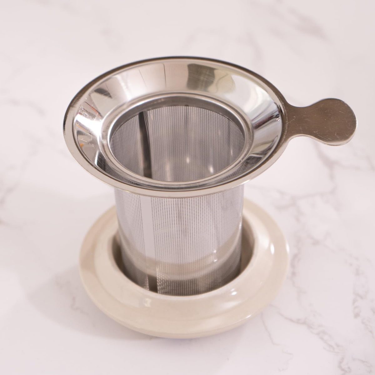 Tea Mug With Lid and Stainless Steel Infuser For Loose Leaf Tea Bag Tea Cup 15oz Porcelain Hot Beverage Everyday Use Home Office