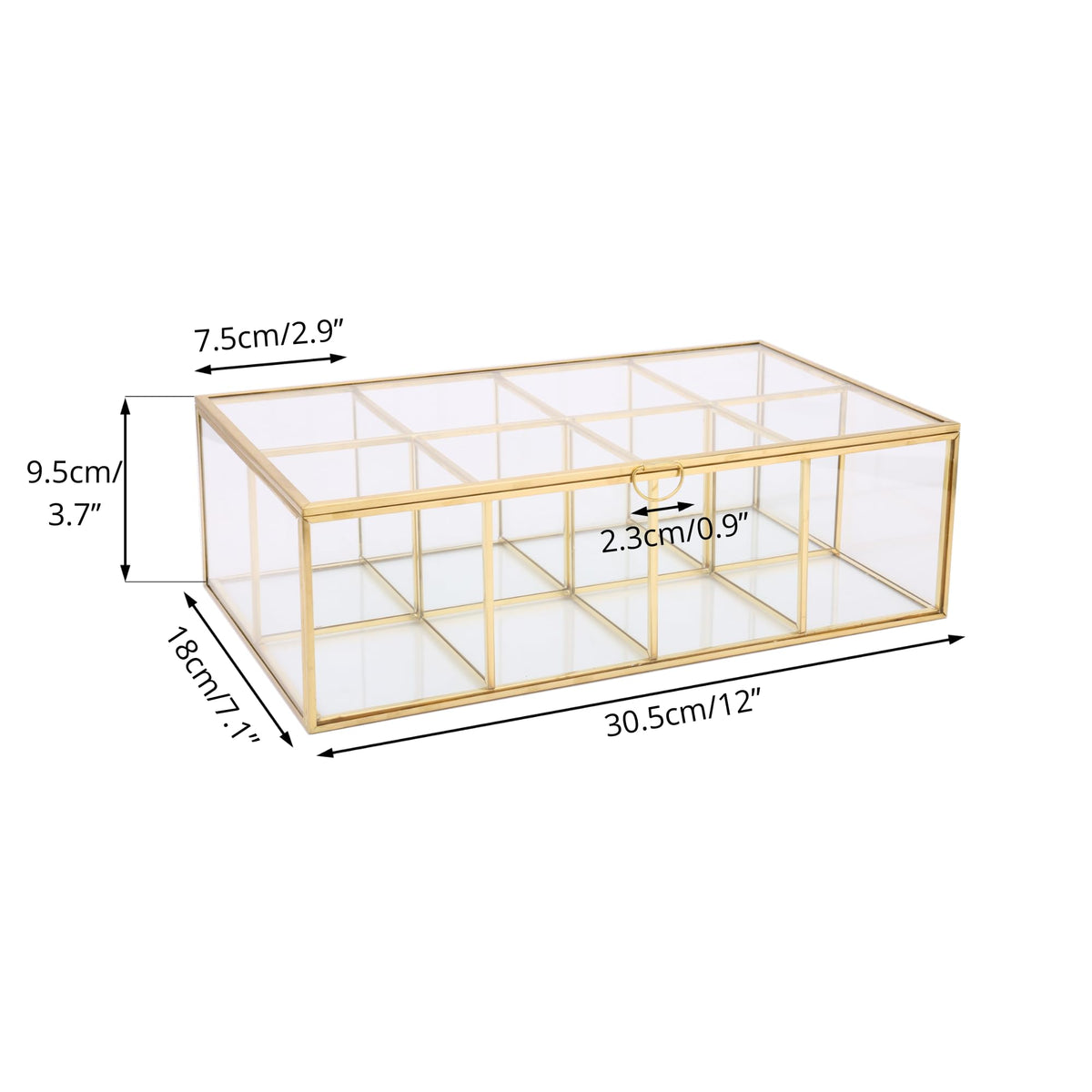 Glass Tea Bags Organizer with Lid