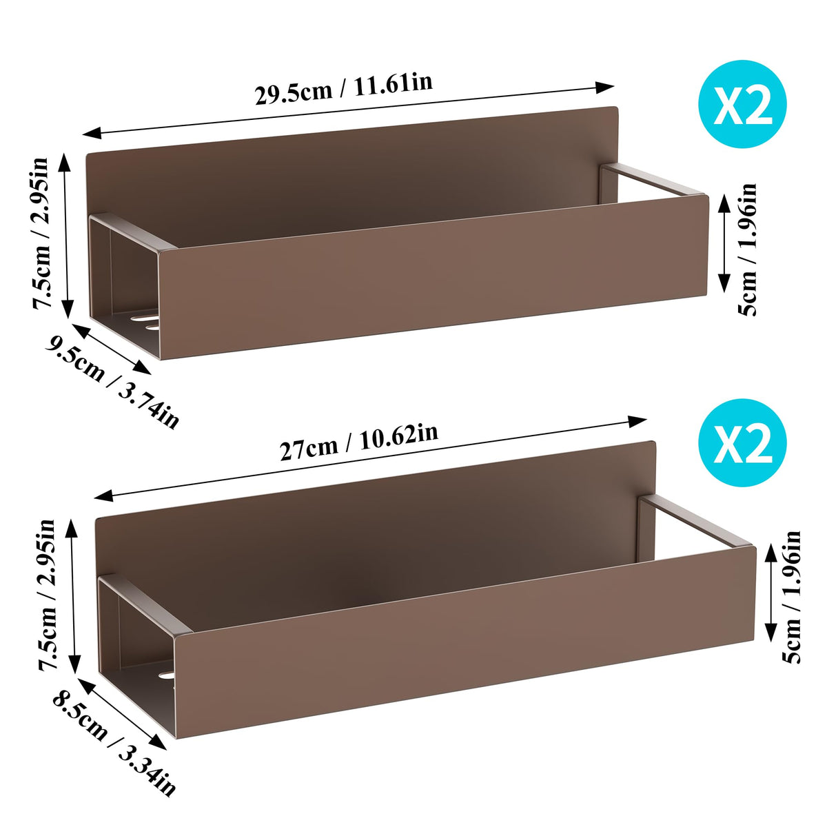 Metal Magnetic Spice Rack for Refrigerator Bronze (4 Count)