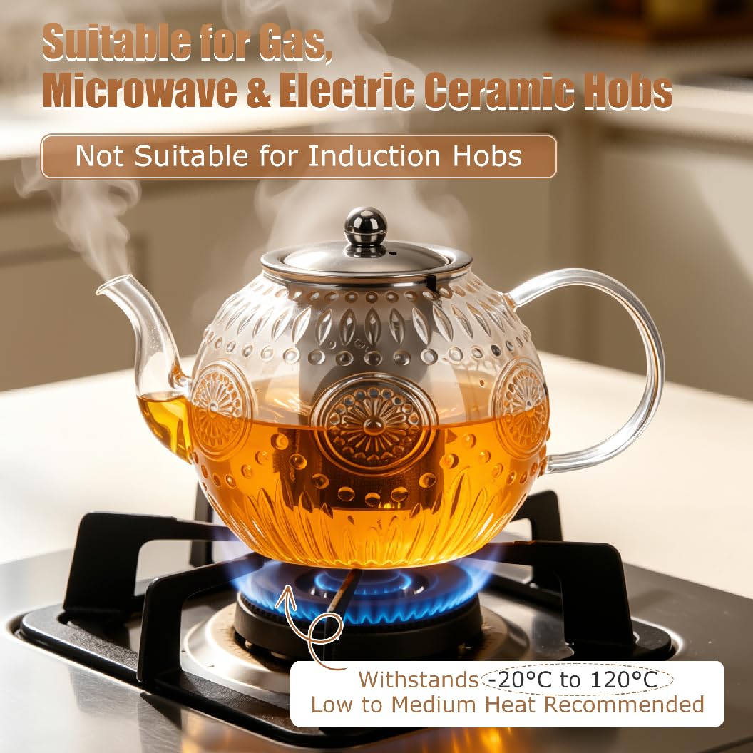 Vintage Glass Teapot with Infuser