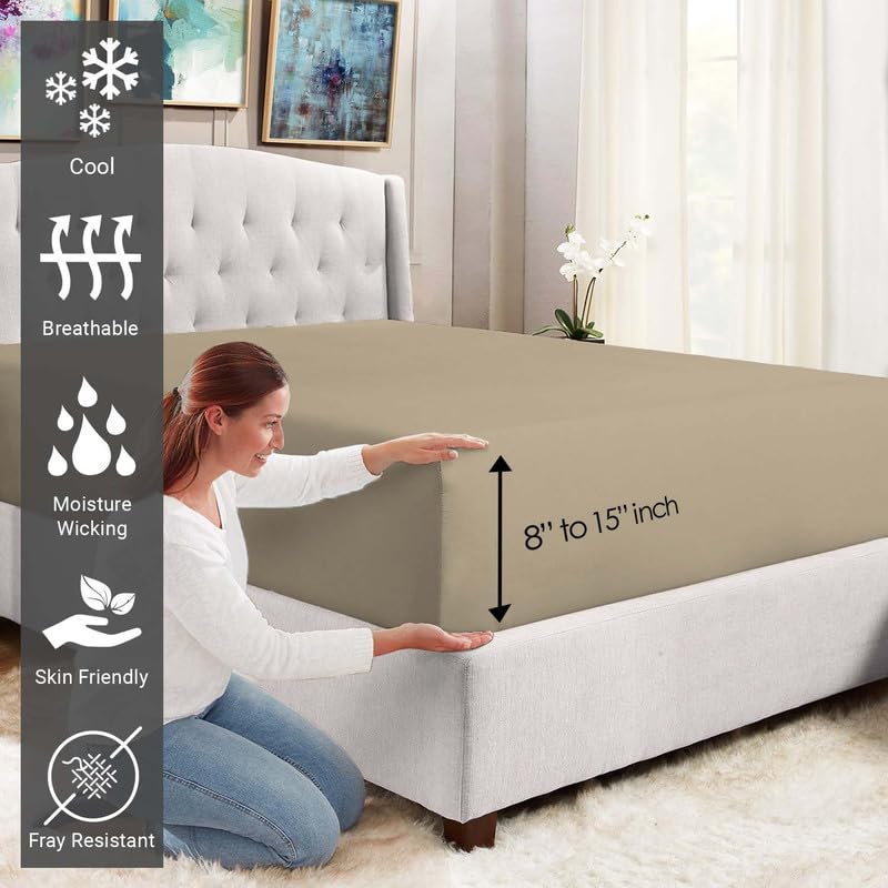 Pure 100% Cotton King Fitted Sheet Only