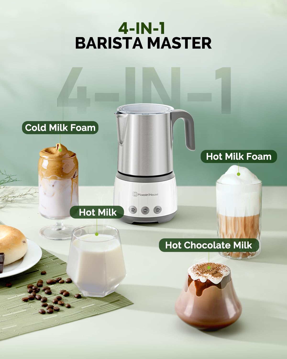16.9OZ BasicFro 500 Electric Milk Steamer and Frother