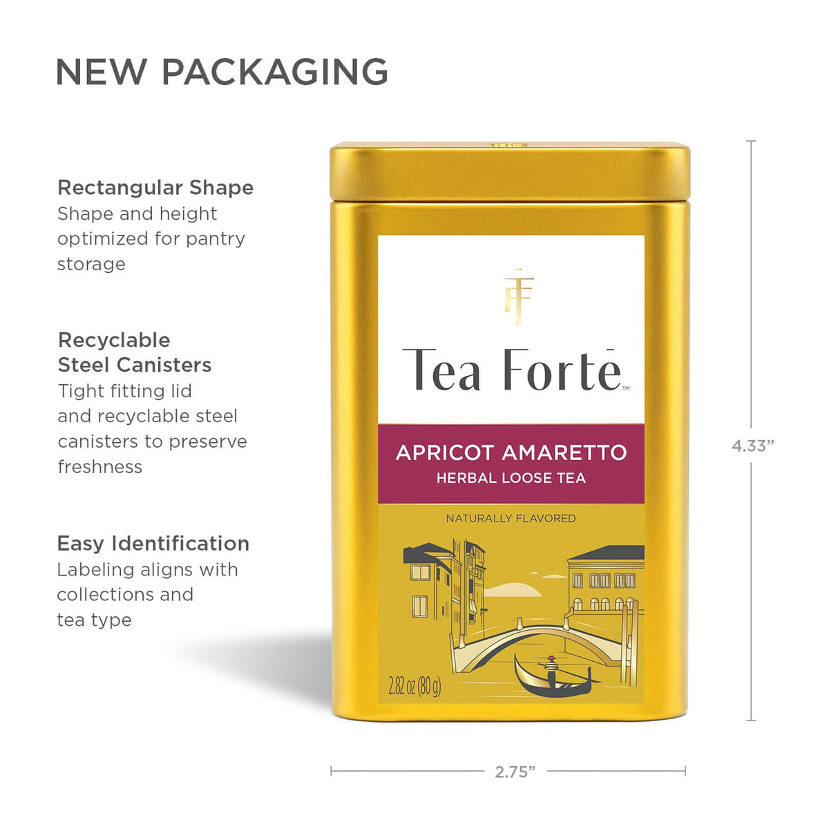Apricot Amaretto Loose Leaf Tea Canister (2.82 Ounce)
