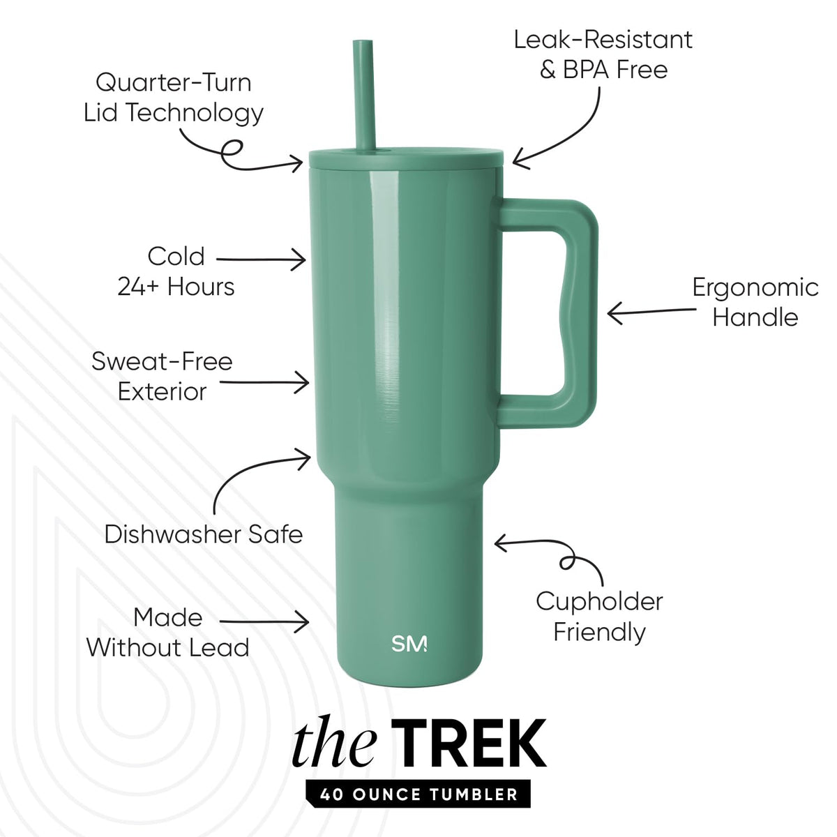 Tumbler with Handle and Straw