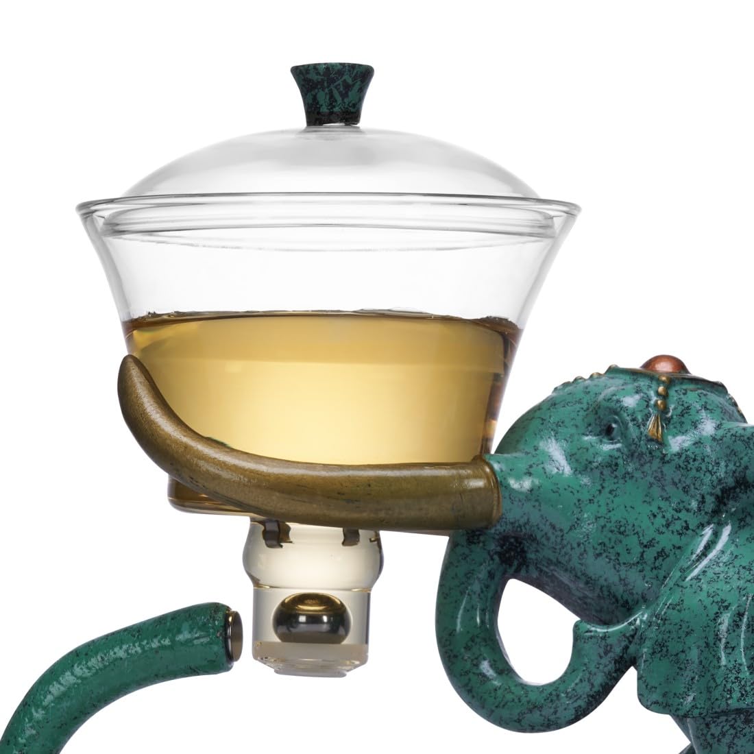 Heat resistant Kungfu Glass Tea Set with Heater Attract Water Diversion Rotating Cover Bowl Lazy Semi