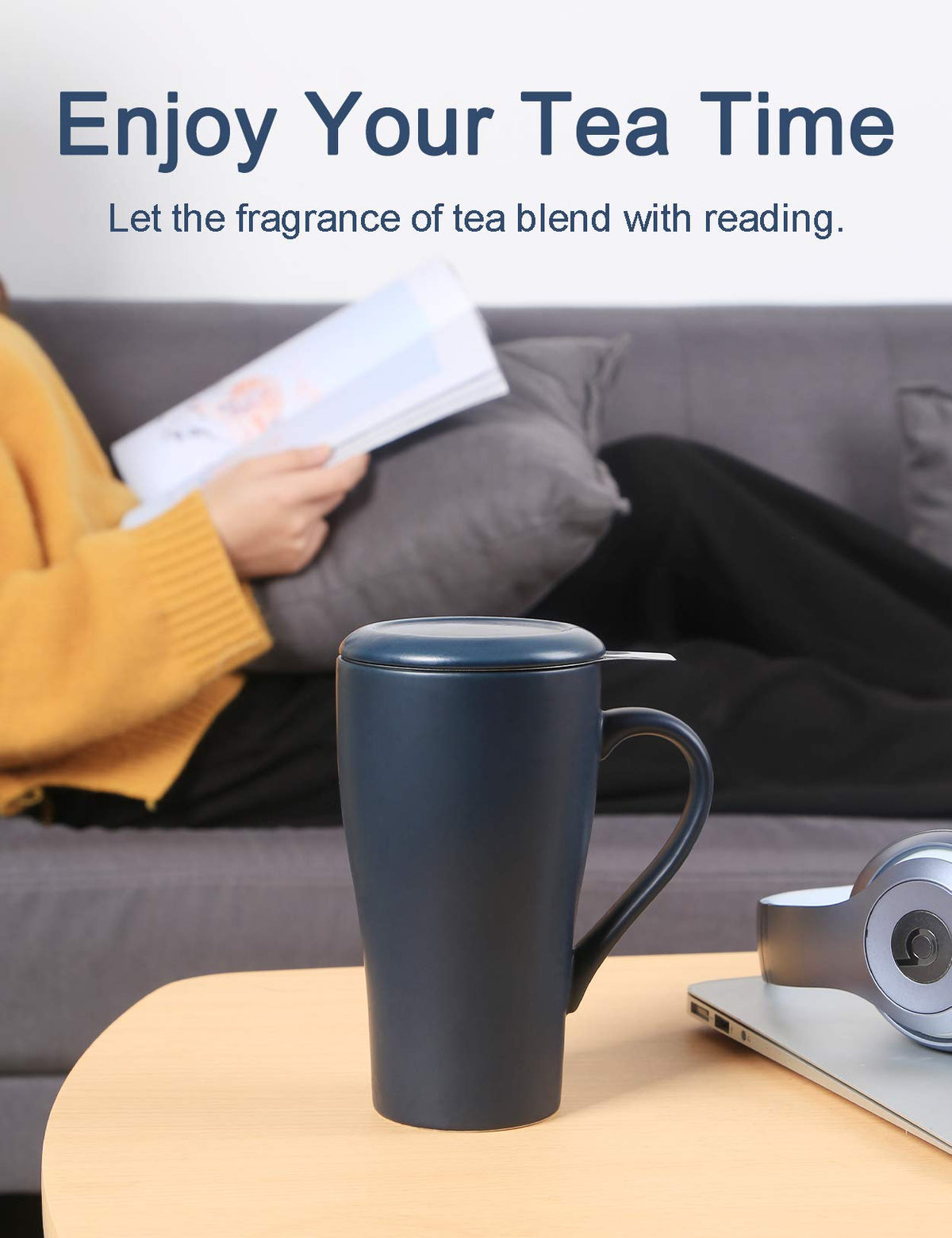 Tea Cup with Infuser and 2 Lids