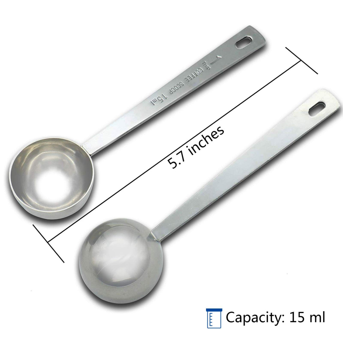 Coffee Measuring Scoop 1 Tablespoon long handle Stainless Steel spoon for Coffee