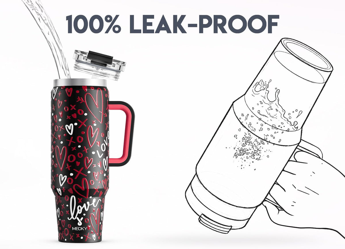 40 oz Tumbler with Handle and Straw