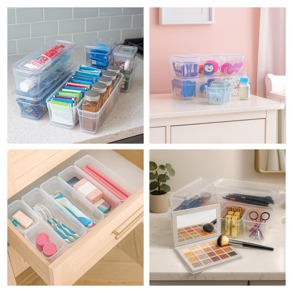 AB Designs 8 Pack Storage Bins with Lids