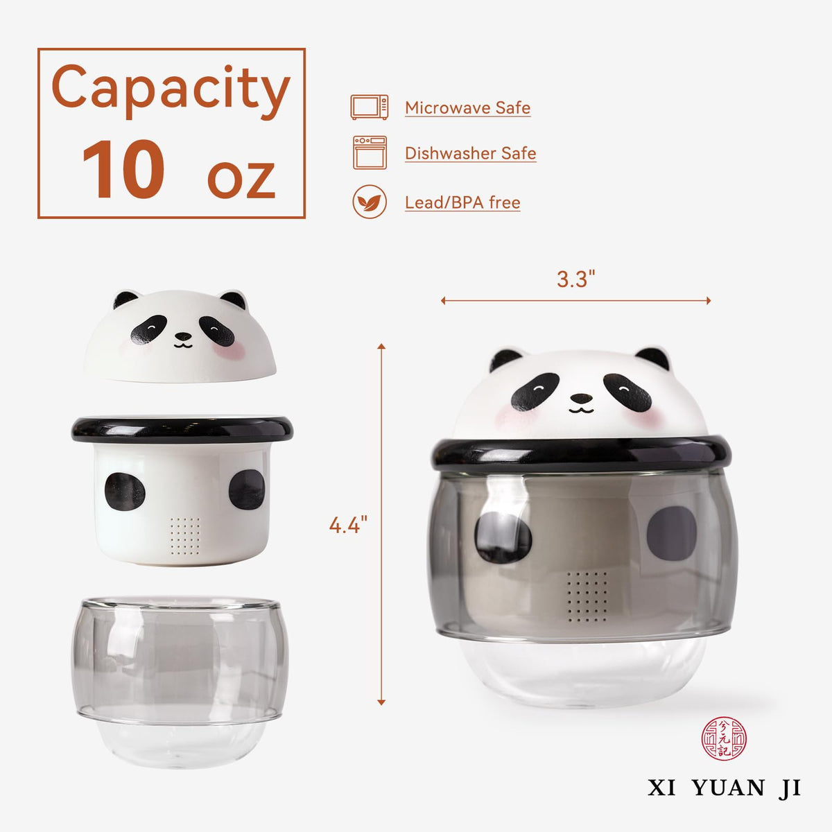Tea Cup with Infuser and Lid 10oz