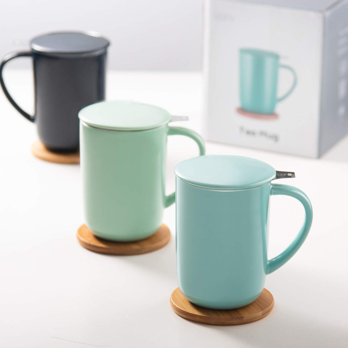 16oz Porcelain Tea Mug with Infuser