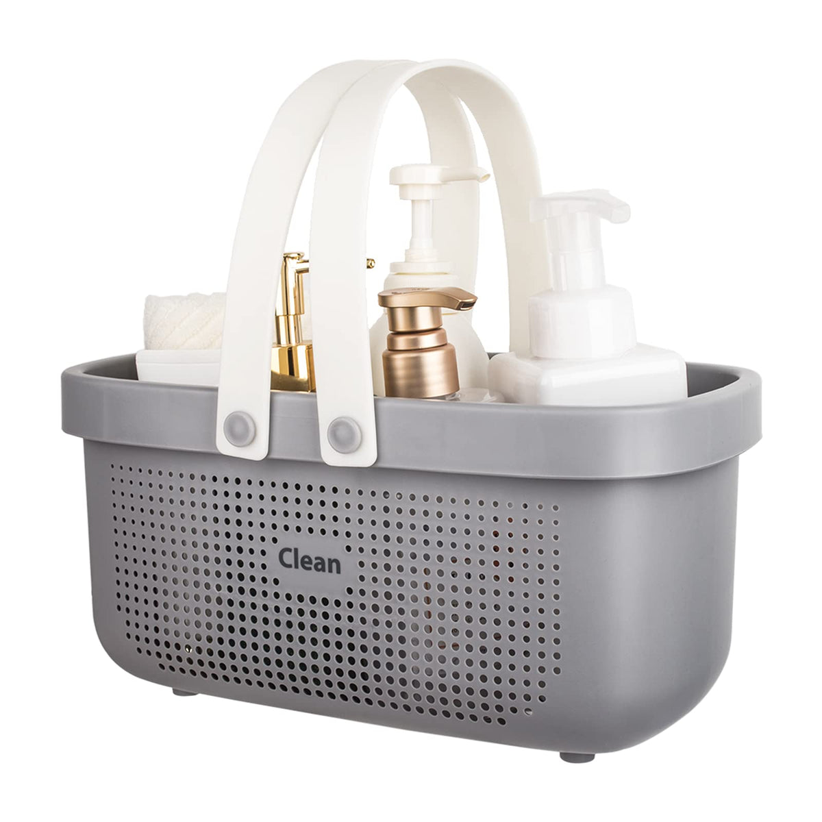 Plastic Storage Basket with Handle Portable Shower Caddy Tote Organizer Basket Bin for Bathroom Kitchen Dorm Room Bedroom