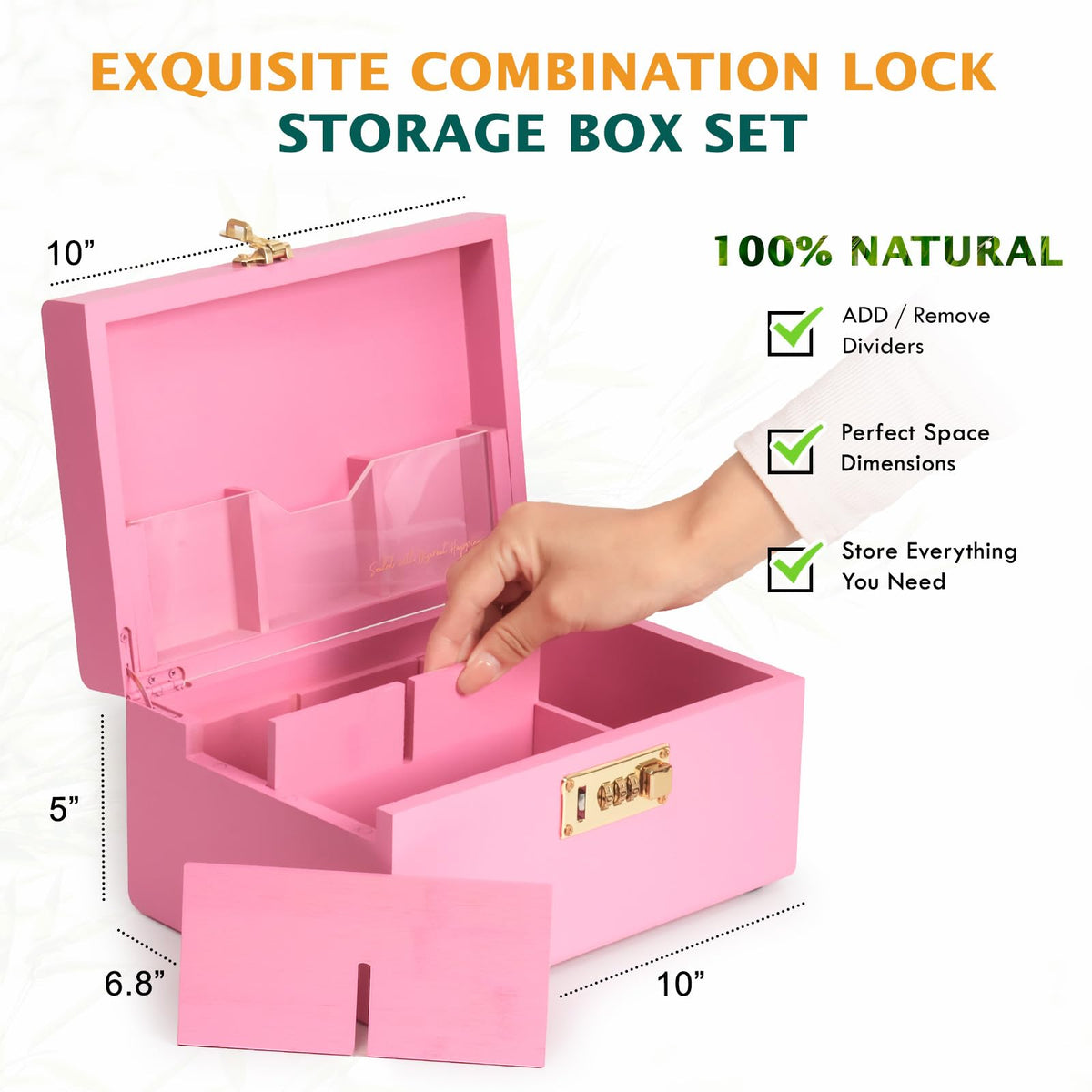 Bamboo Smell Proof Container Locking Box
