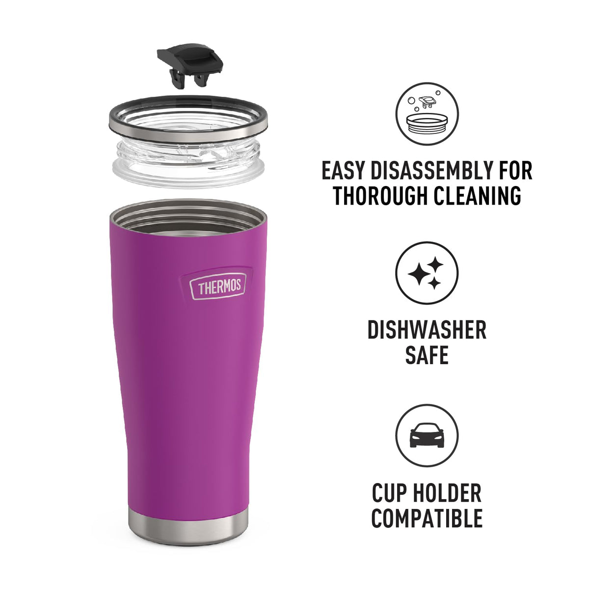 Icon Series 24oz Stainless Steel Tumbler with Slide Lock Lid