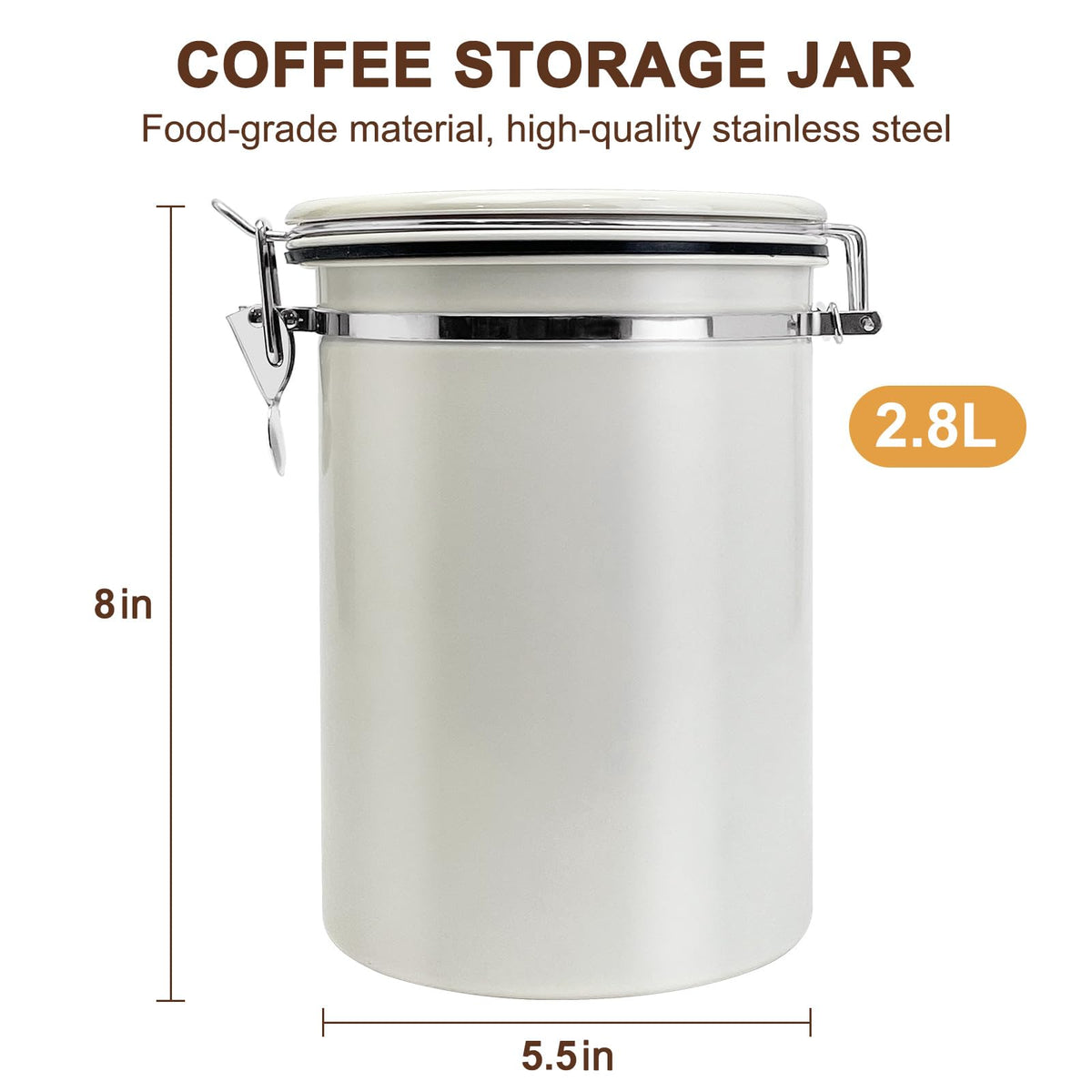 2.8L Airtight Vacuum Coffee Canister