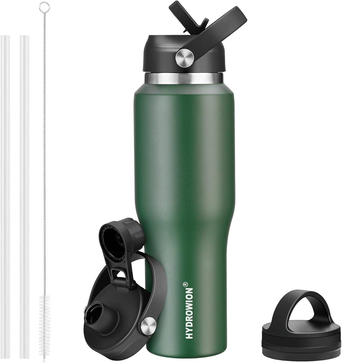 40 oz Insulated Water Bottle with Straw fit in Car Cup Holder