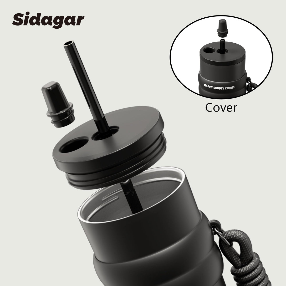24 oz Stainless Steel Tumbler with Lid and Straw
