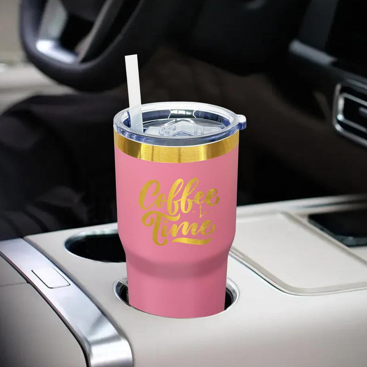 20 oz Tumbler Bulk Stainless Steel Tumblers with Lids and Straws Pink (12 Count)