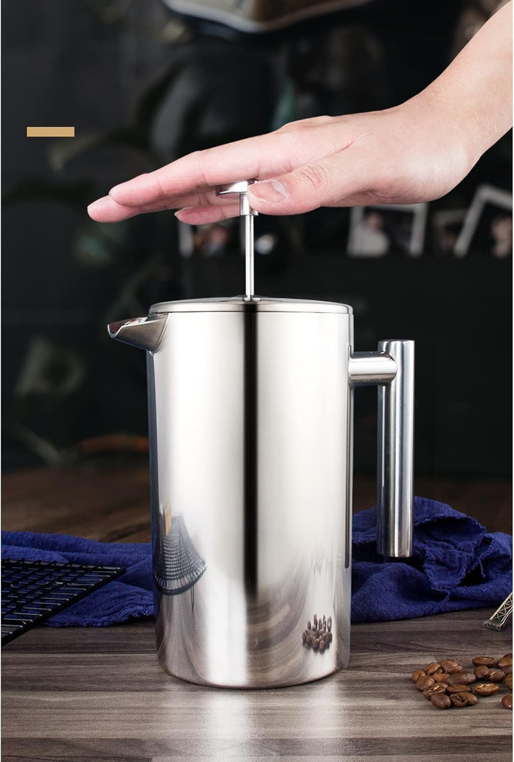 21 oz Stainless Steel French Press 600ML Coffee Press with 3 Level Filtration System