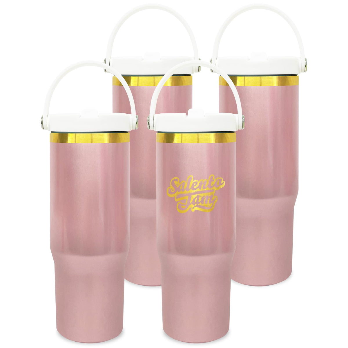 30 oz Tumbler Bulk with Top Handle and Flip Straw RoseGold (4 Count)